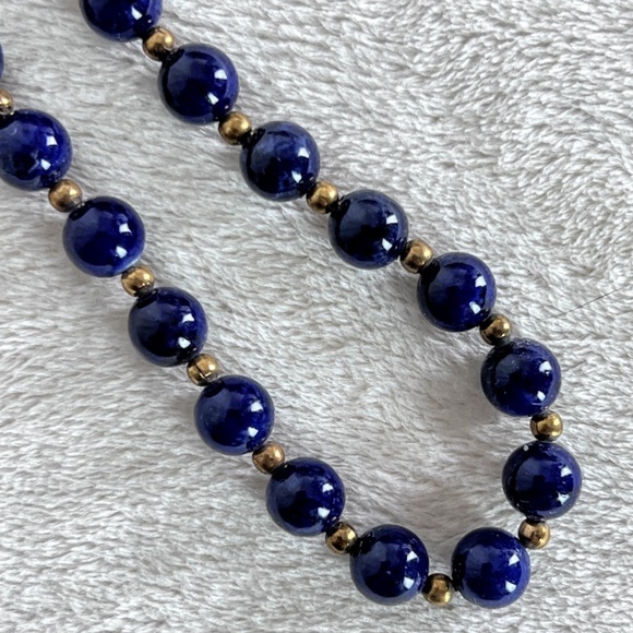 Classic Blue Beaded Necklace - Picture 4 of 9